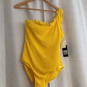 NWT Jones NY - Yellow One Shoulder Bathing Suit - Large